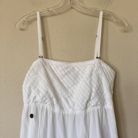 EDC Classic White Spaghetti Strap Dress Size Medium Smocked Back - Picture 2 of 8